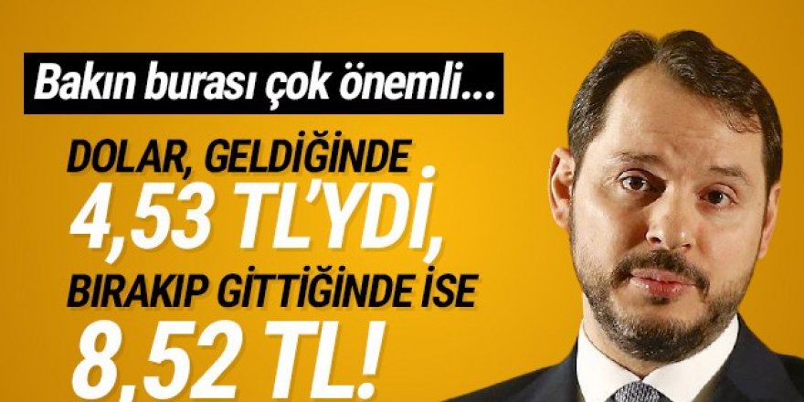 Albayrak geldi dolar 4,53, Albayrak gitti dolar 8,52!