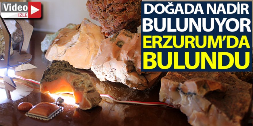 Doğada nadir bulunan Karnelyan taşını Erzurum'da buldu