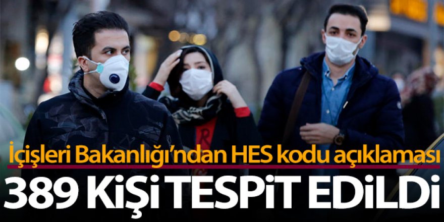 İçişleri Bakanlığı: '389 kişinin HES kodu olmadan seyahat ettiği tespit edildi'