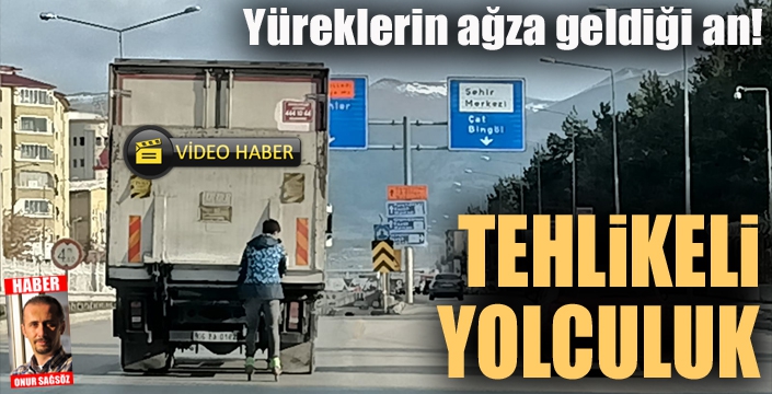 Erzurum’da tehlikeli yolculuk