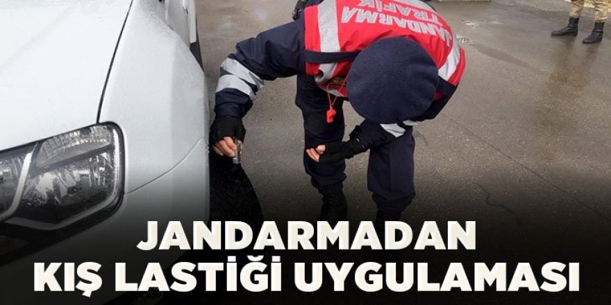 Jandarma trafik ekiplerinden kış lastiği uygulaması