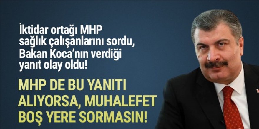 Fahrettin Koca'dan MHP'li vekilin soru önergesine dikkat çeken yanıt