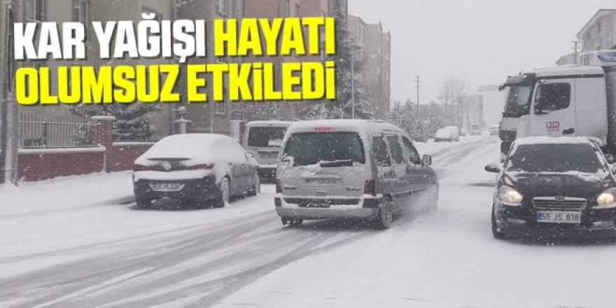 Erzurum'da kar yağışı hayatı olumsuz yönde etkiliyor