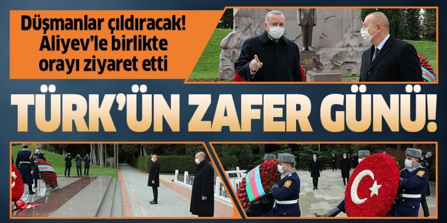 Erdoğan Haydar Aliyev’in kabrini ziyaret etti