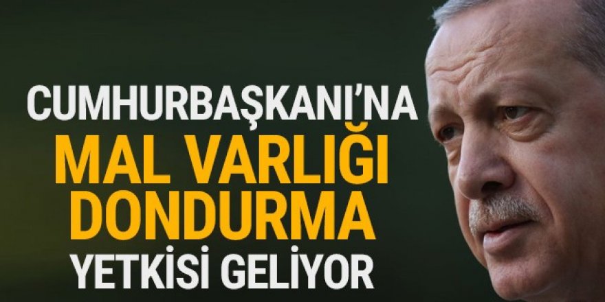 Cumhurbaşkanı'na mal varlığını dondurma yetkisi geliyor