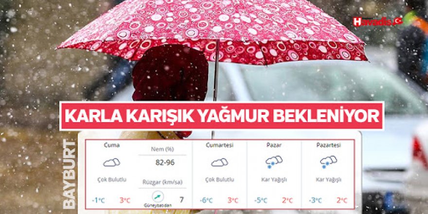 Doğu'daki 3 ilde karla karışık yağmur bekleniyor