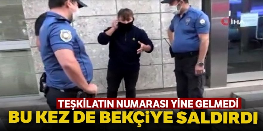 'Bana teşkilatın numarasını verin' sözleriyle gündeme oturan kurye bu sefer de bekçiye saldırdı