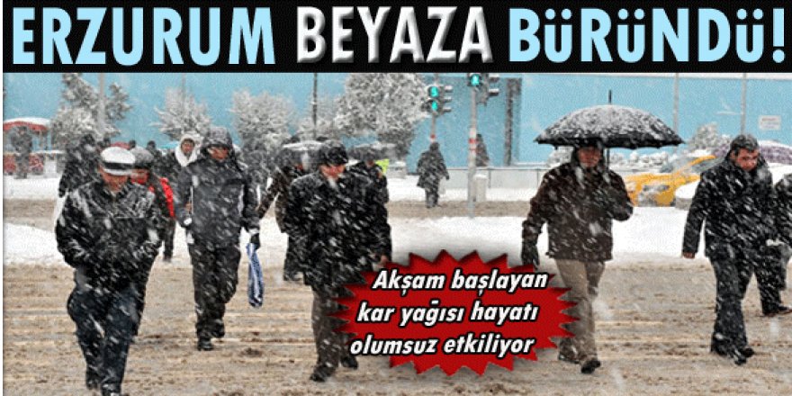 Erzurum’da kar yağışı etkili oluyor