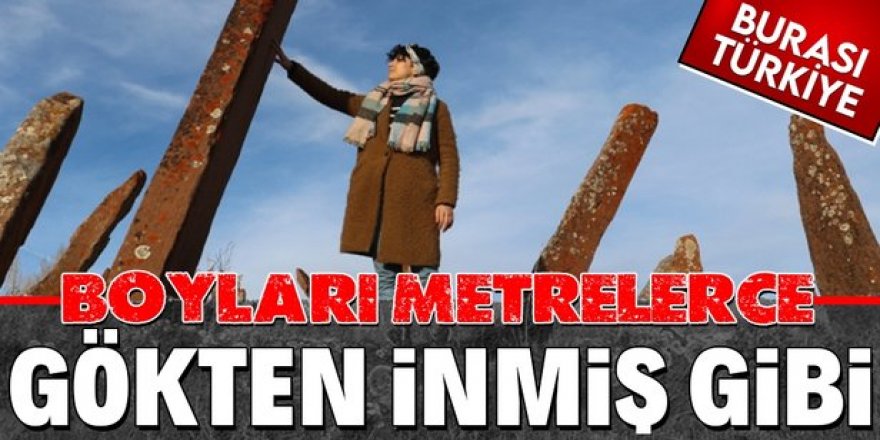 Boyları 2 metreyi bulan mezar taşları görenleri şaşırtıyor