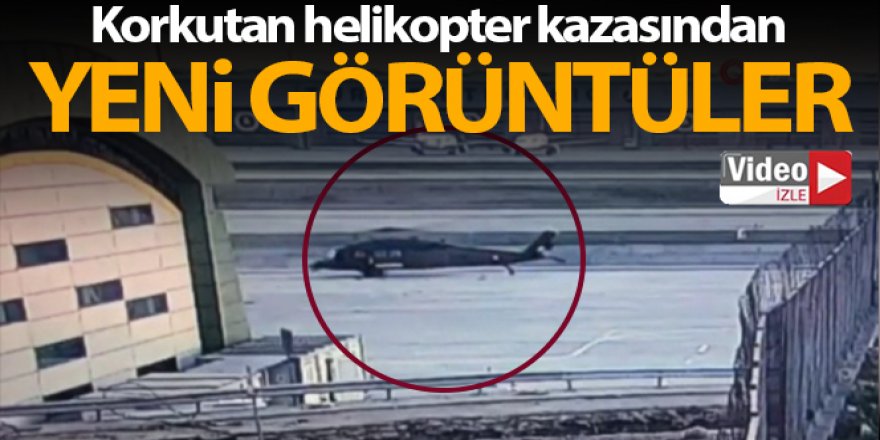 Havalimanındaki helikopter kaza anı kamerada