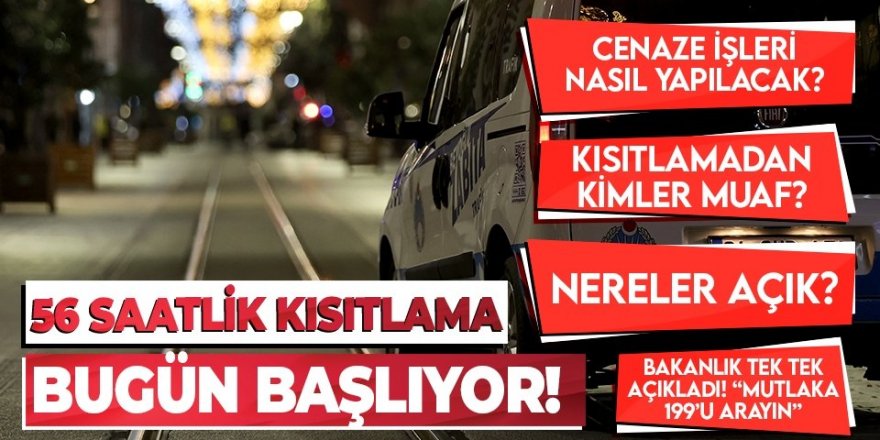 Hafta sonu sokağa çıkma kısıtlaması bu akşam başlıyor!