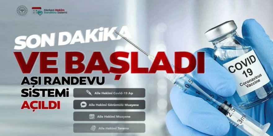 Koronavirüs aşı randevuları MHRS ve e-Devlet üzerinden verilmeye başlandı