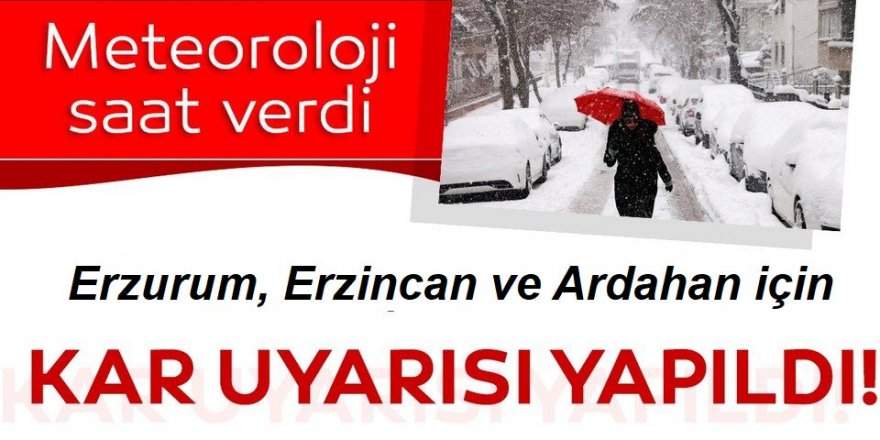 3 il için yoğun kar uyarısı