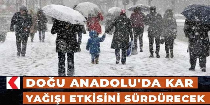 Doğu Anadolu'da kar yağışı etkisini sürdürecek