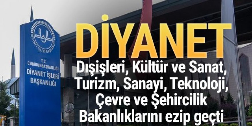 Diyanet 6 bakanlığı da geride bıraktı!