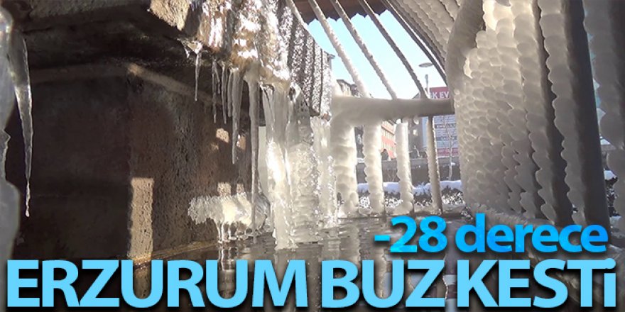 Erzurum buz kesti: Eksi 28