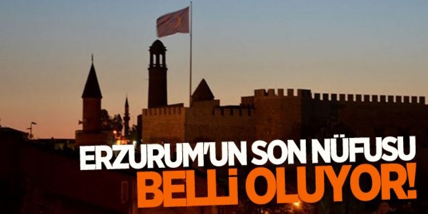 Erzurum'un son nüfus rakamları belli oluyor!