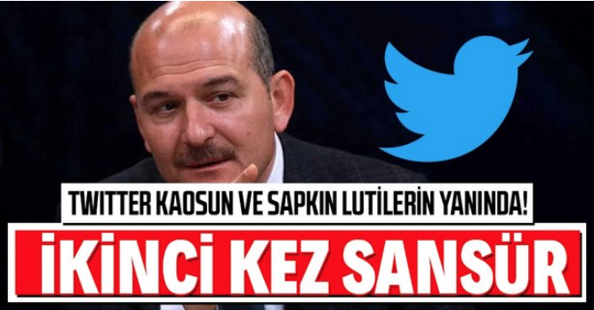 Soylu'nun sapkın Lutilere (LGBTİ) karşı tweetine ikinci kez sansür uyguladı