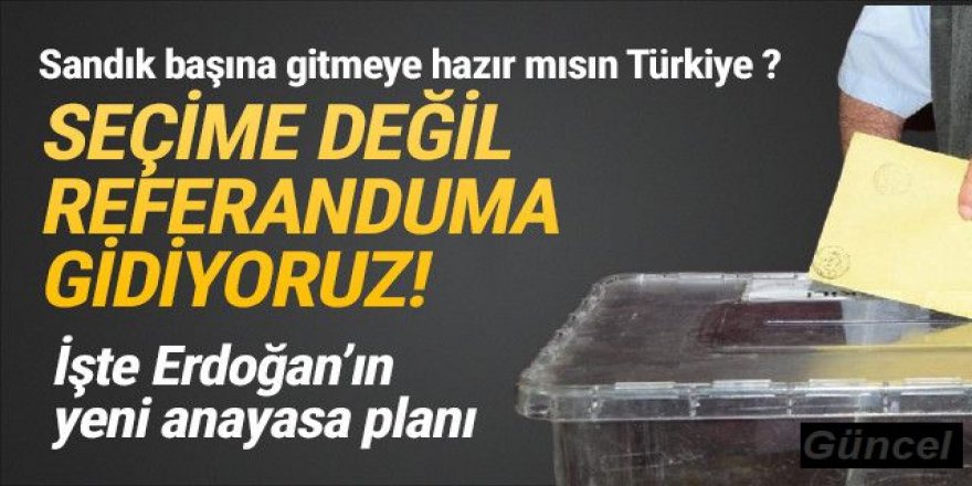 Erdoğan'ın yeni anayasa planı: Seçime değil referanduma gidiyoruz!