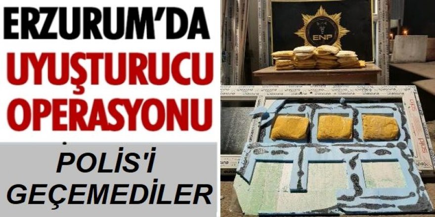 Erzurum’da üç farklı araçta toplamda 56 kilo 450 gram uyuşturucu ele geçirildi