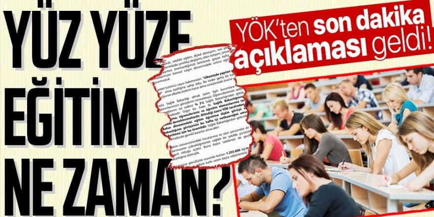 YÖK'ten son dakika açıklaması