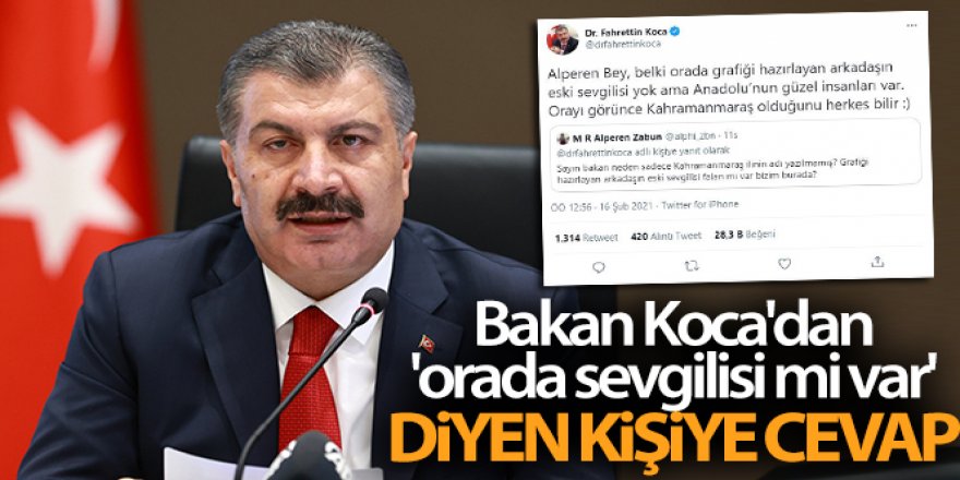 Bakan Koca'dan 'orada sevgilisi mi var' diyen kişiye cevap