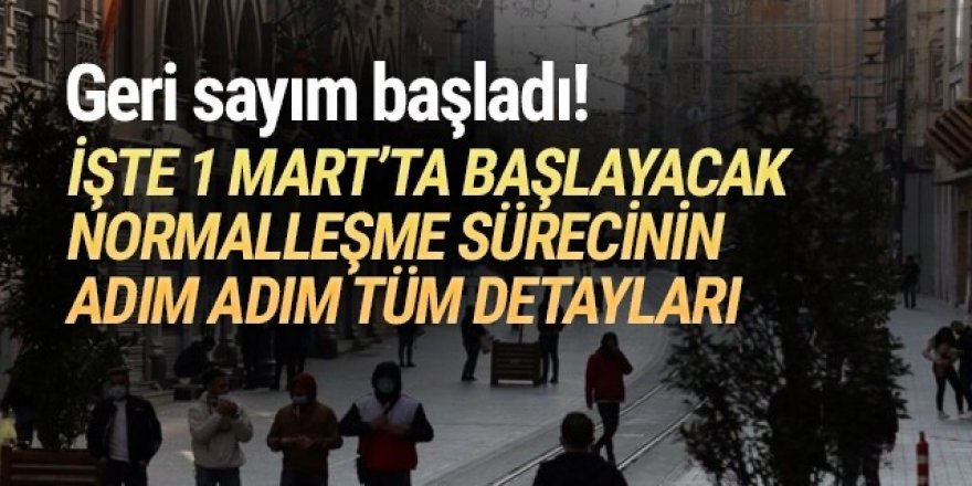 İşte Mart'ta başlayacak normalleşme sürecinin adım adım tüm detayları