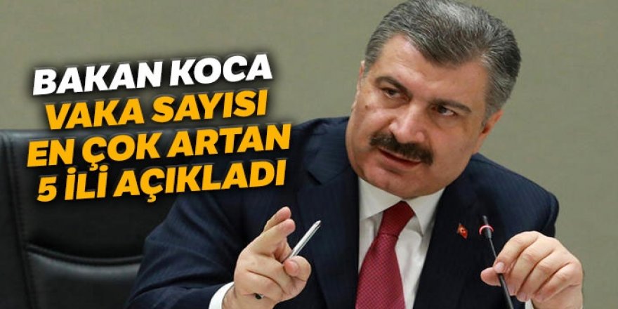 Sağlık Bakanı Koca, geçen haftaya göre vaka sayısı en çok artan ve azalan 5'er ili açıkladı