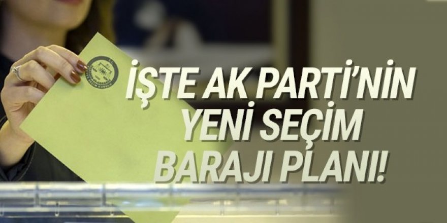 İşte AK Parti'nin ''tek başına'' ve ''ittifaklı'' yeni seçim barajı planı