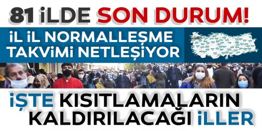 Normalleşmeye en yakın 30 il