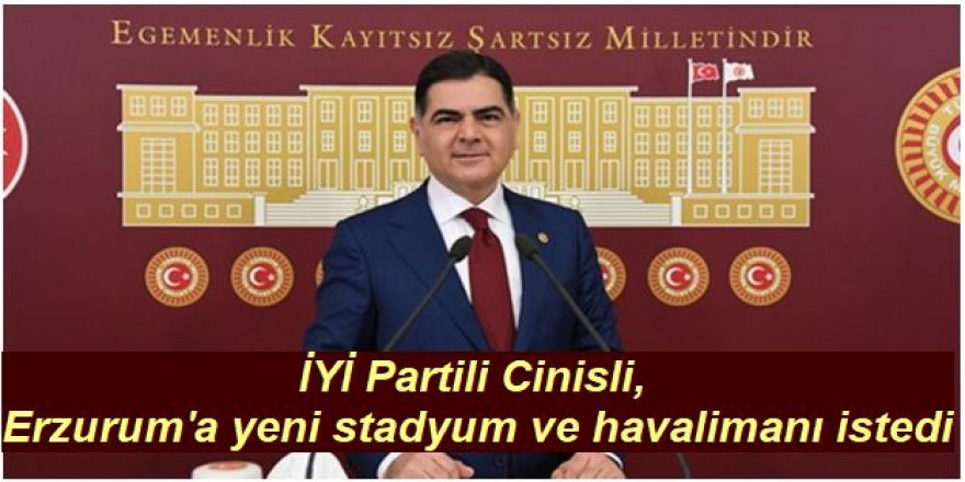 İYİ Partili Cinisli, Erzurum'a yeni stadyum ve havalimanı istedi