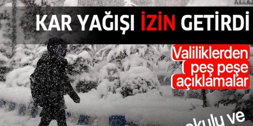 Erzurum'da kar yağışı nedeniyle engelli ve hamile personele 1 gün izin verildi