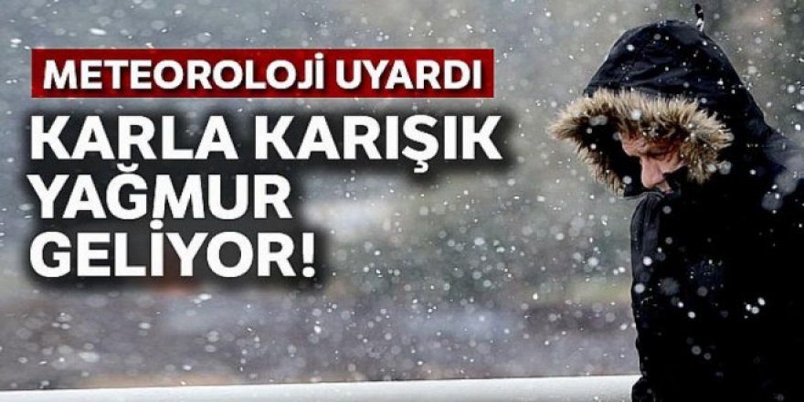 Erzurum, Erzincan, Ağrı ile Iğdır'da karla karışık yağmur ve kar bekleniyor
