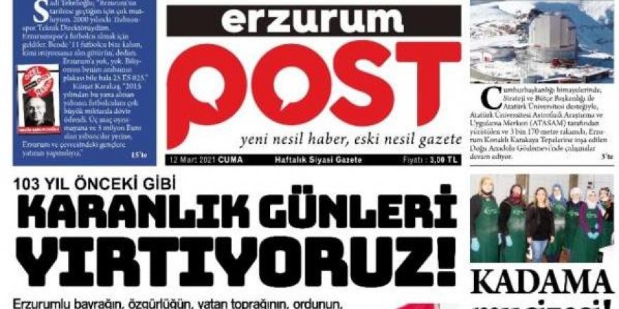 Erzurum Post Gazetesi yayına başladı