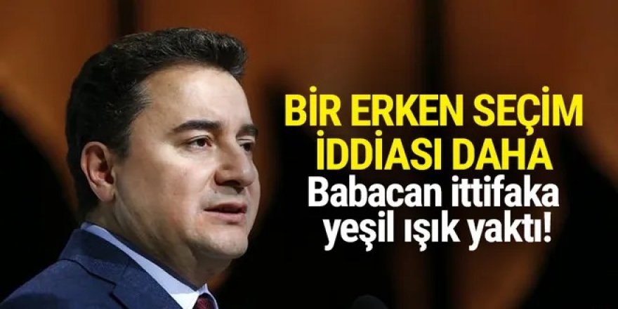 Ali Babacan'dan erken seçim ve ittifak açıklaması