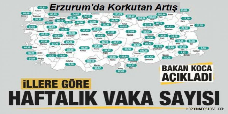 Sağlık Bakanı Koca, illere göre haftalık korona virüs vaka sayılarını açıkladı