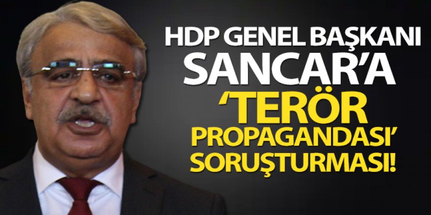 HDP Genel Başkanı Sancar'a ‘terör propagandası' soruşturması