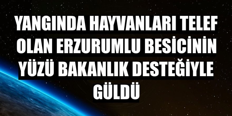 Yangında hayvanları telef olan Erzurumlu besicinin yüzü Bakanlık desteğiyle güldü