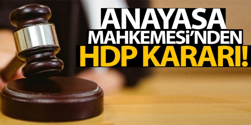 HDP iddianamesi iade edildi