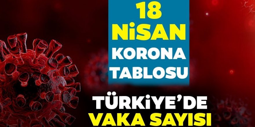 18 Nisan son koronavirüs tablosu...