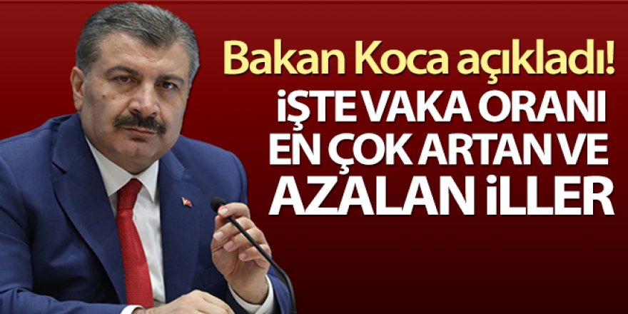 Bakan Koca açıkladı! Vaka oranı en çok artan ve azalan iller