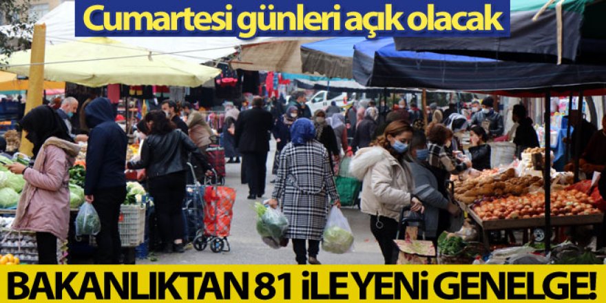 İçişleri Bakanlığı'ndan 81 İl Valiliğine 'PazarYerleri' konulu genelge