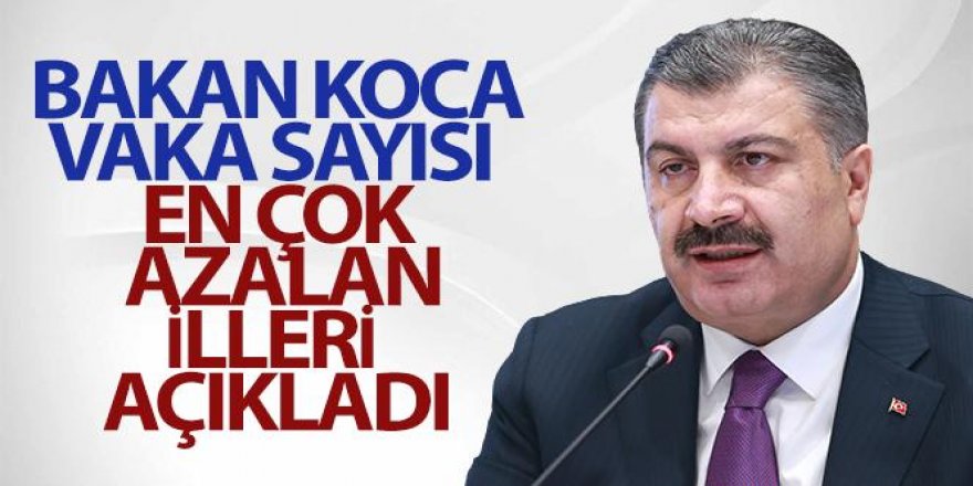 Sağlık Bakanı Fahrettin Koca, vaka sayısı en çok azalan illeri açıkladı