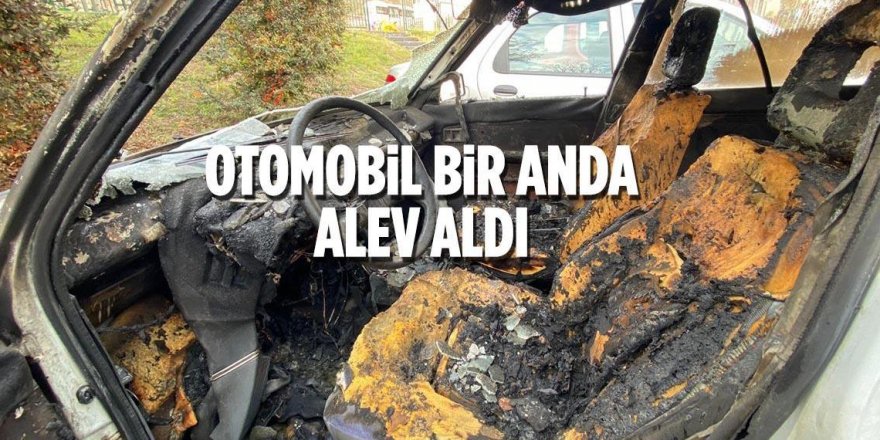 Erzurum 'da İşe gitmek için çalıştırdığı aracı bir anda alev aldı