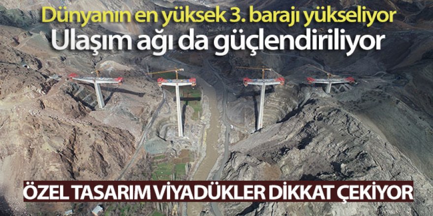 Yusufeli'nde sadece baraj değil dev viyadükler de yapılıyor