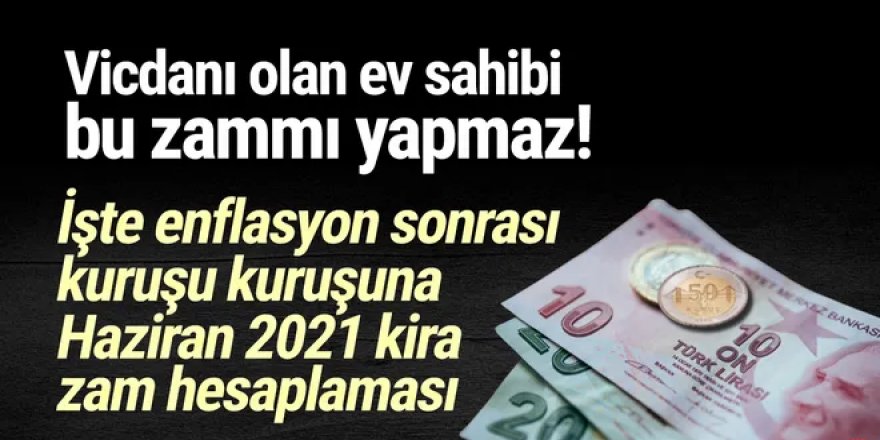 Enflasyon açıklandı, Haziran 2021 kira zam oranı belli oldu