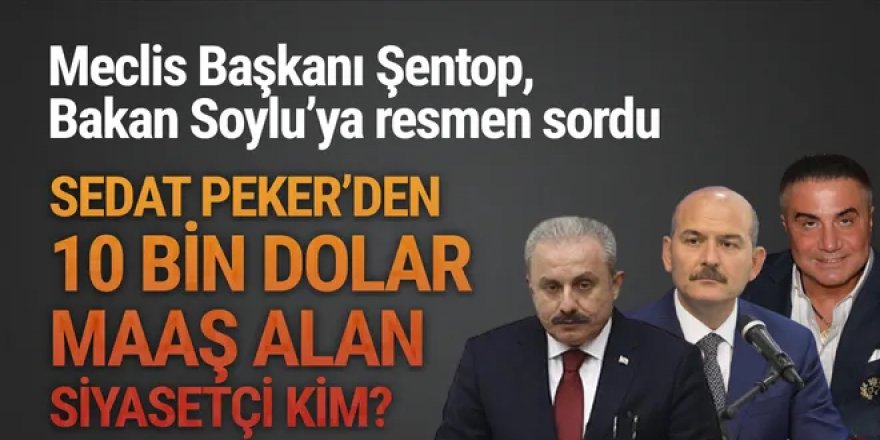 Meclis Başkanı Bakan Soylu'ya resmen sordu: 10 bin dolar alan siyasetçi kim?
