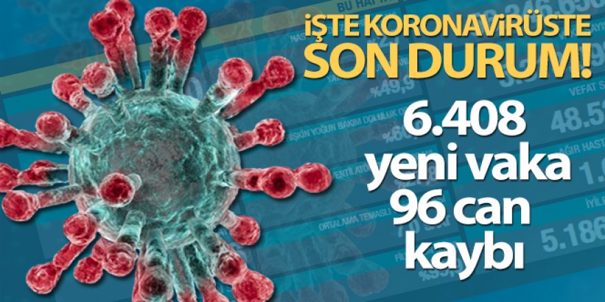 Türkiye'de son 24 saatte 6.408 koronavirüs vakası tespit edildi