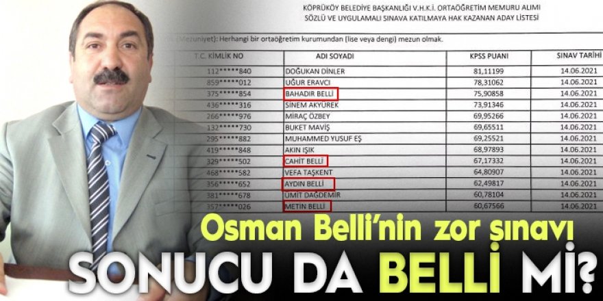 Sonucu BELLİ sınav!