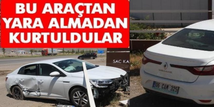 50 metre sürüklenen araçtan yara almadan kurtuldular